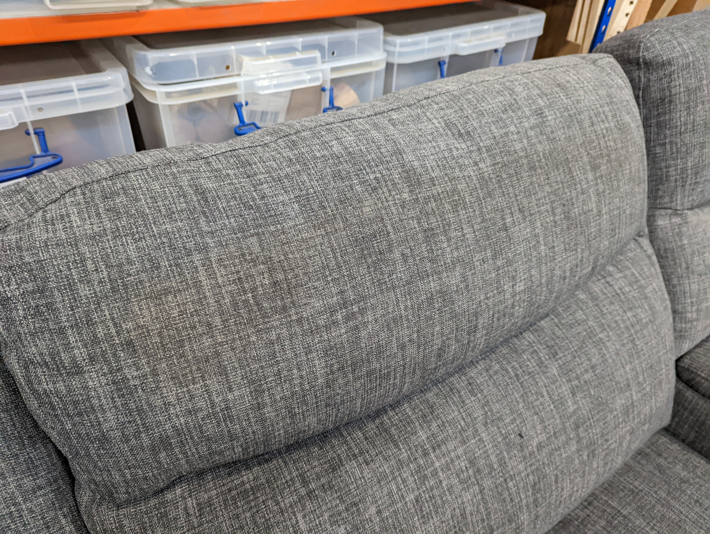 DFS-HO2-05431 Grade-C2 DFS Trek 2-Corner-2 Power Recliner And Console Rosen Charcoal With Footstool RRP £1799