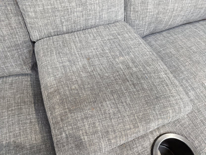 DFS-HO2-05431 Grade-C2 DFS Trek 2-Corner-2 Power Recliner And Console Rosen Charcoal With Footstool RRP £1799