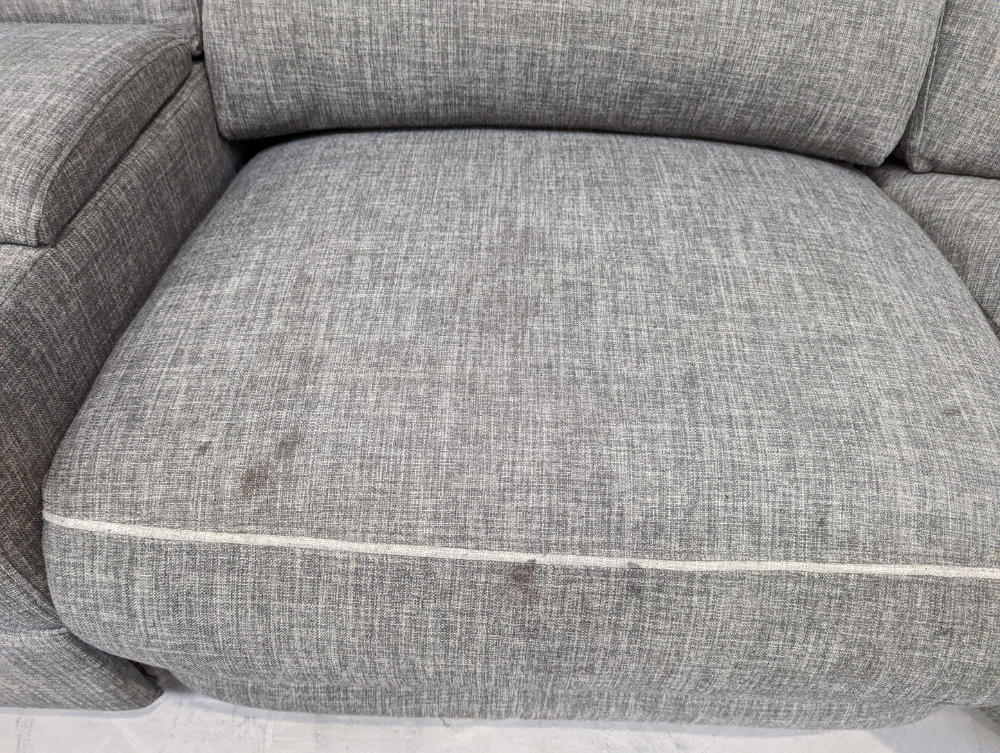 DFS-HO2-05431 Grade-C2 DFS Trek 2-Corner-2 Power Recliner And Console Rosen Charcoal With Footstool RRP £1799