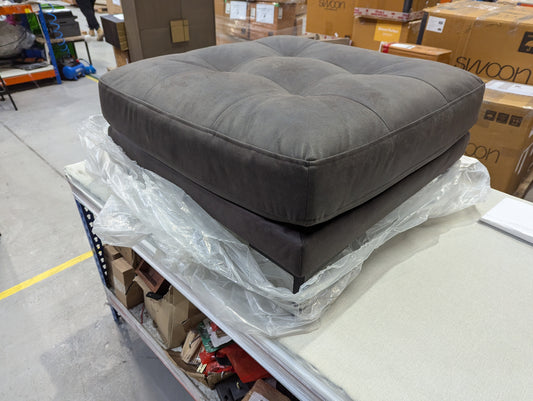 SWO-AP-35825 Grade-C0 Landau Ottoman in Saddle Smart Leather Black Feet RRP £729