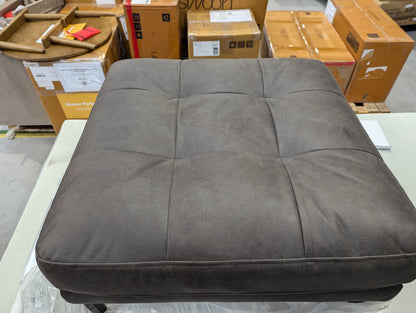 SWO-AP-35825 Grade-C0 Landau Ottoman in Saddle Smart Leather Black Feet RRP £729