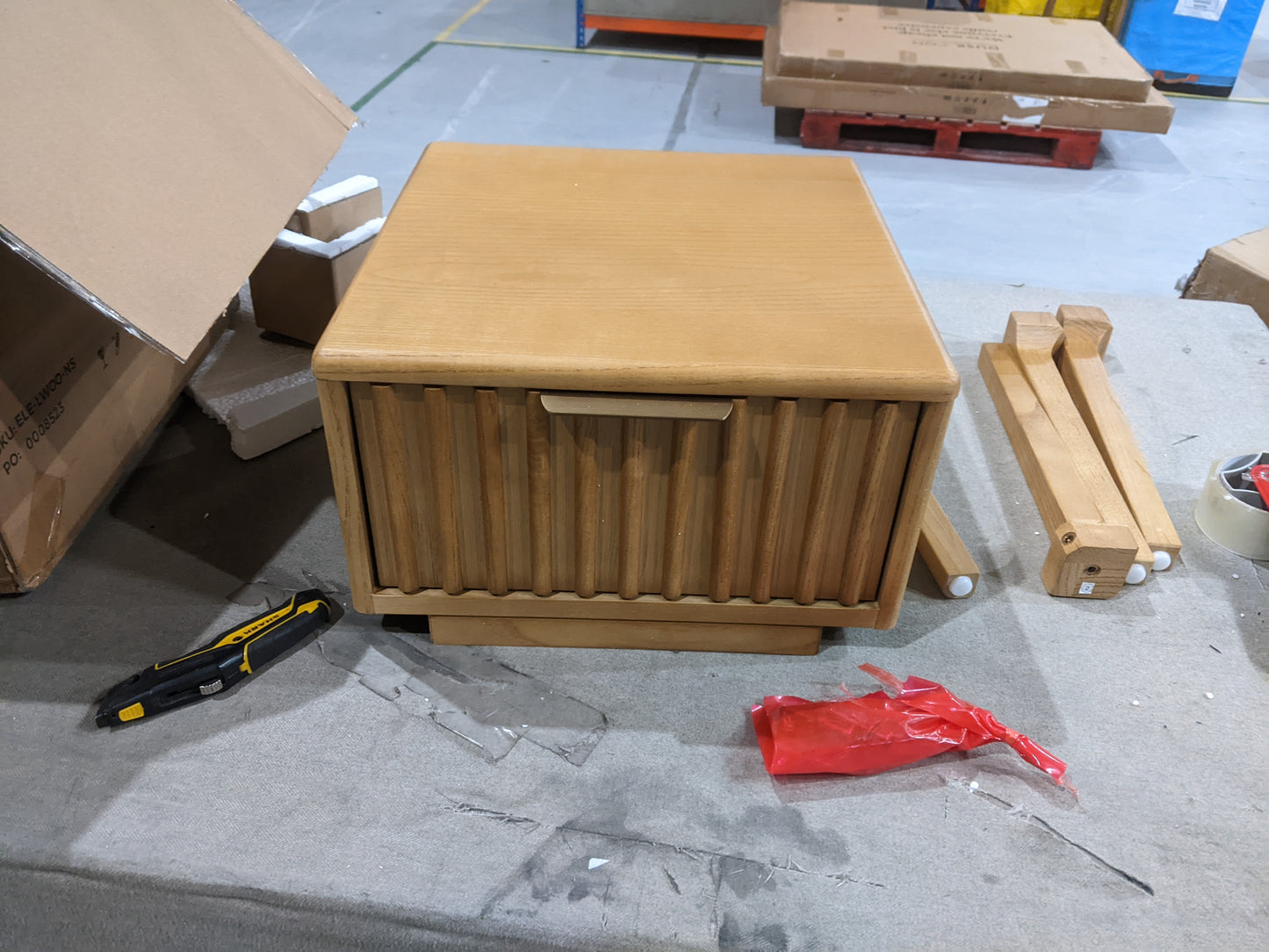 DUS-GOL-04408 Grade-B Dusk Elena Ash 1 Drawer Nightstand - Light Wood RRP £129