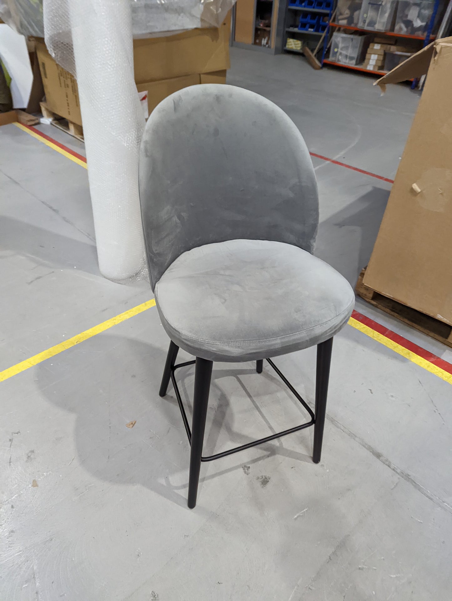 Lot of 4 x M&S Marks & Spencer Curved Back Velvet Barstool grade-C3 Damaged repairable RRP £516.00