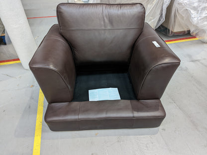 MAS-APM-08994 Grade-BER Marks & Spencer Copenhagen Armchair in Dark Brown Classic Leather RRP £699