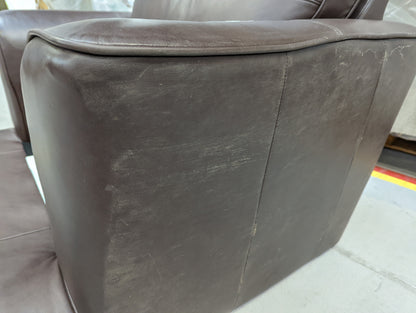 MAS-APM-08994 Grade-BER Marks & Spencer Copenhagen Armchair in Dark Brown Classic Leather RRP £699