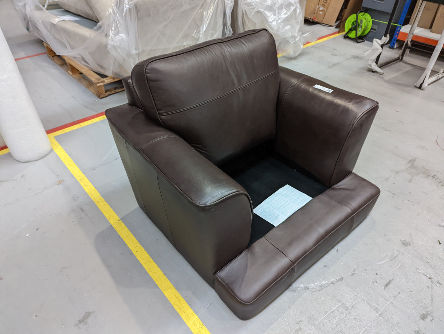 MAS-APM-08994 Grade-BER Marks & Spencer Copenhagen Armchair in Dark Brown Classic Leather RRP £699