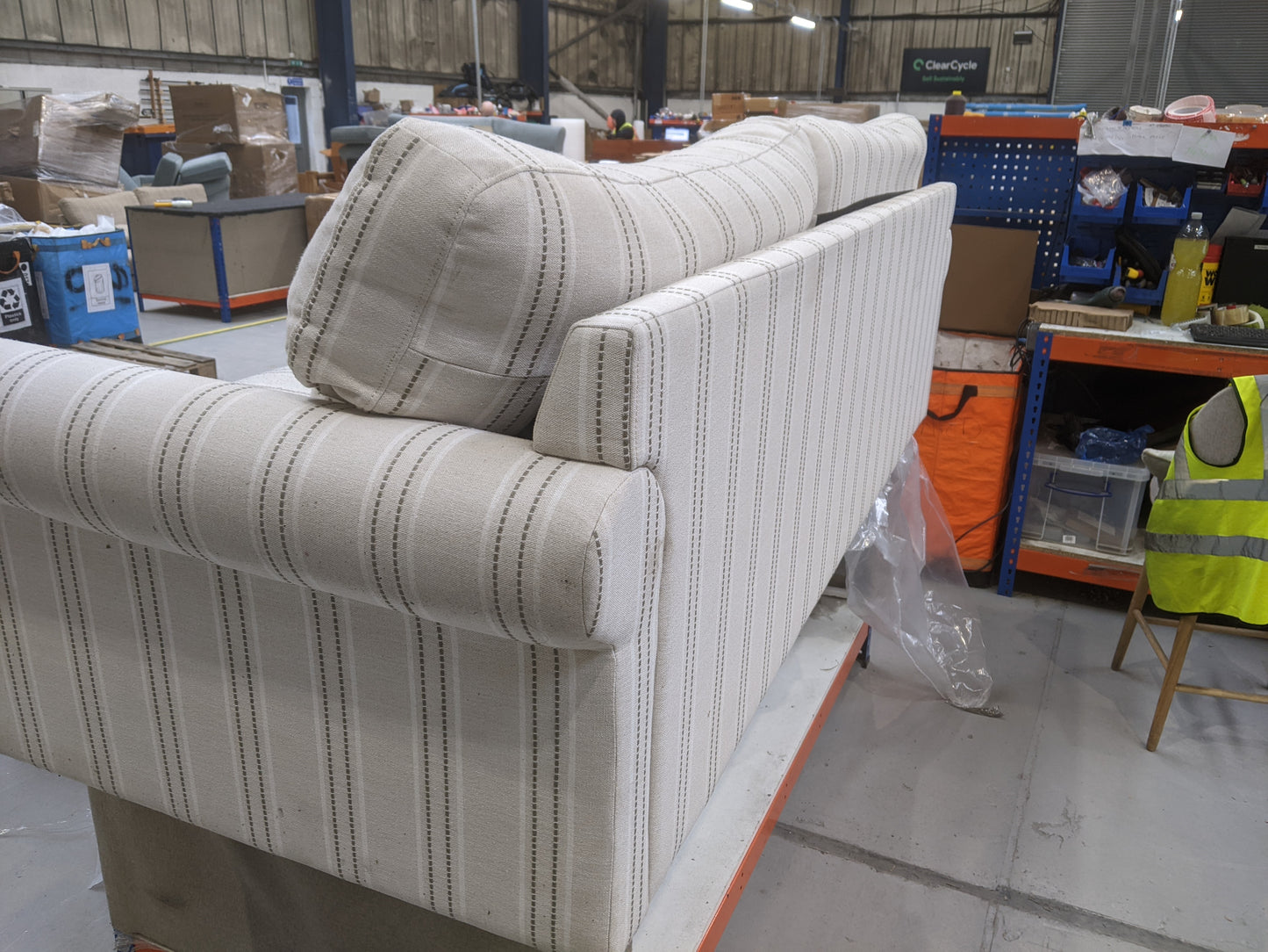 DUS-GOL-08367 Grade-C3 Dusk Sicily 3 Seater Sofa - Stripe RRP £629