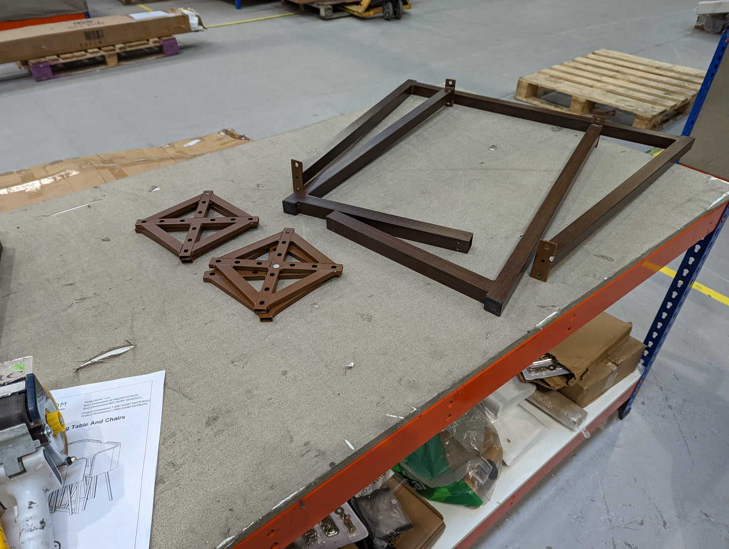 DUS-GOL-09505 Grade-BER Dusk Ava Space Saver 4 Seater Dining Table and Chairs - Cappuccino RRP £329