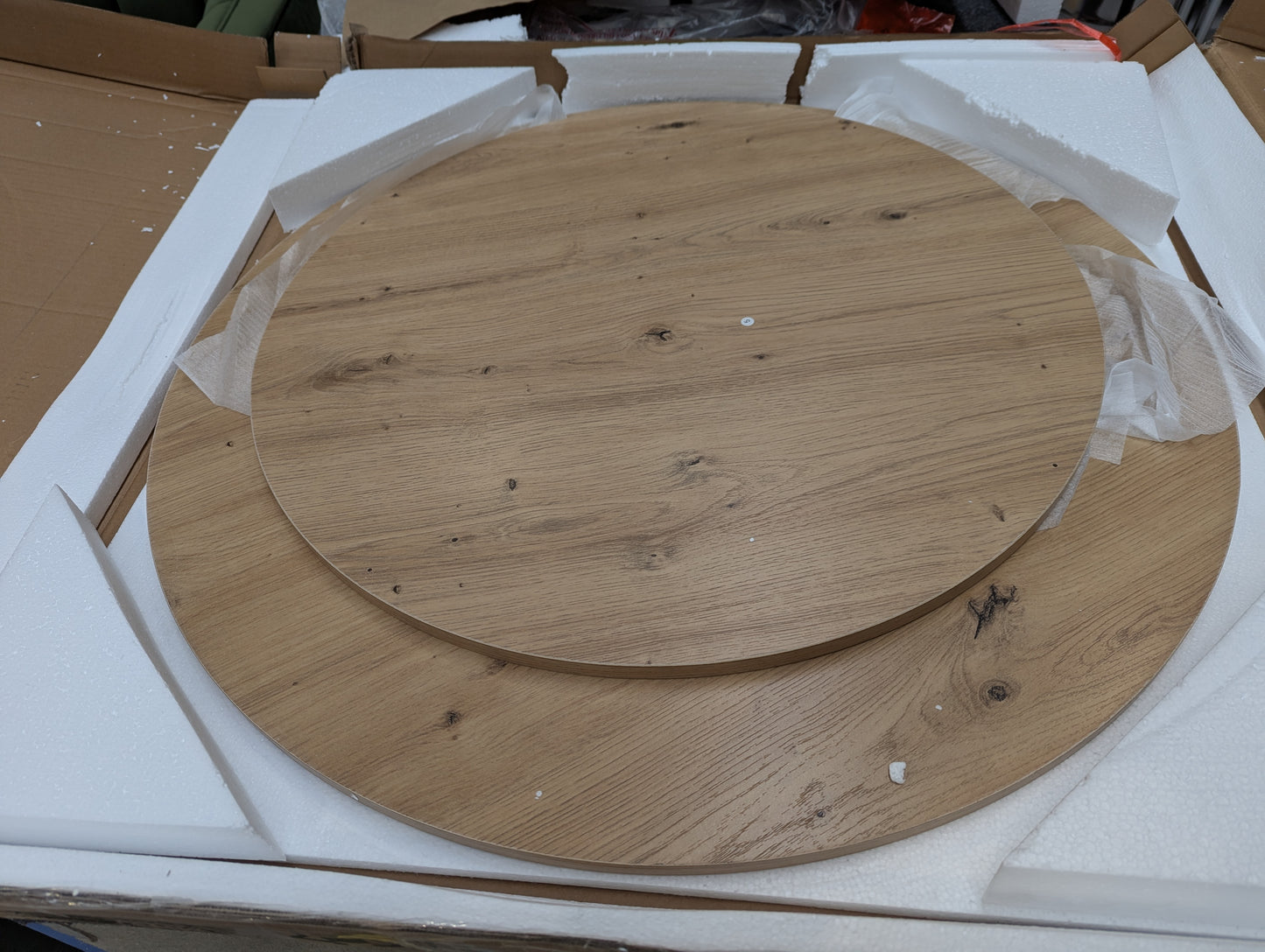DUS-CC2-03317 Grade-B Dusk Willow Round Nesting Coffee Table - Wood RRP £119.00