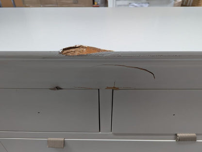 ROS-OUT-00393 Grade-BER Roseland Furniture Colette 4 Over 6 Chest Of Drawers RRP £629.95