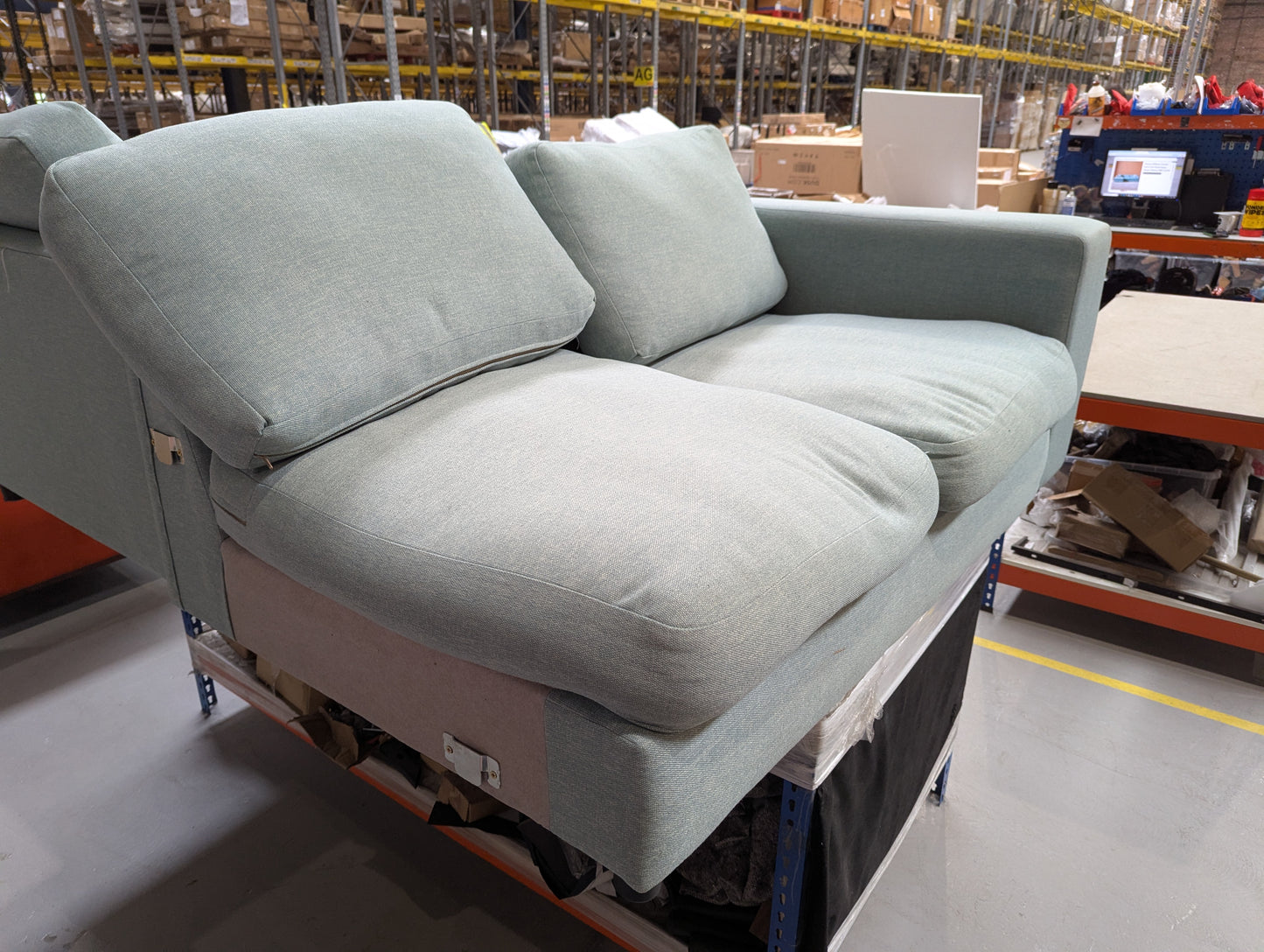 SWO-CC2-01388 Grade-BER Swoon Althaea Corner Sofa Left-Hand Aqua House Weave RRP £2159.00