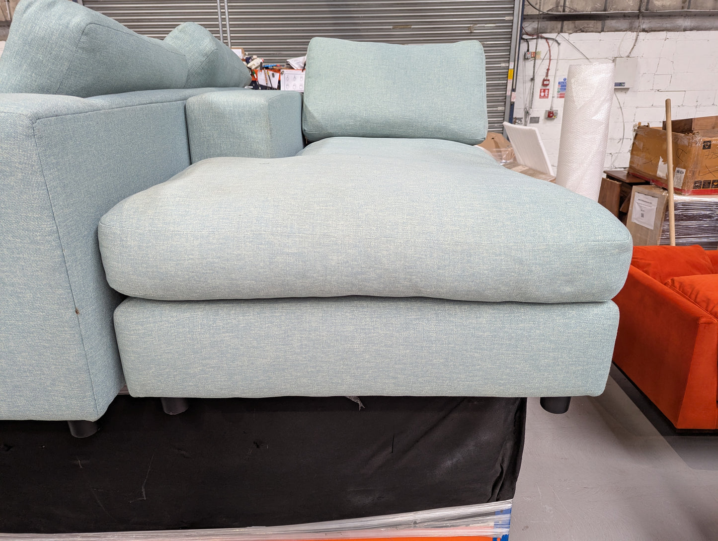 SWO-CC2-01388 Grade-BER Swoon Althaea Corner Sofa Left-Hand Aqua House Weave RRP £2159.00