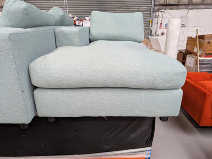 SWO-CC2-01388 Grade-BER Swoon Althaea Corner Sofa Left-Hand Aqua House Weave RRP £2159.00