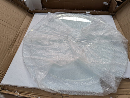 DUS-CC2-05100 Grade-B Dusk Glass Round Nesting Coffee Tables - Gold RRP £129.00