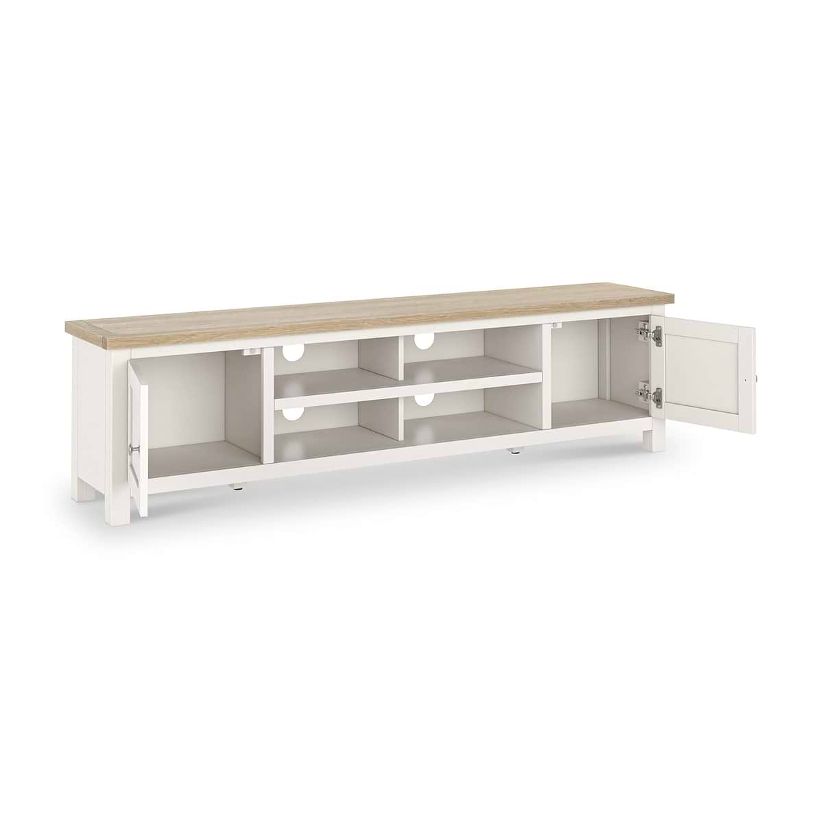 ROS-OUT-00305 Grade-B Roseland Furniture Farro Two Tone 180cm Wide TV Unit RRP £299.95