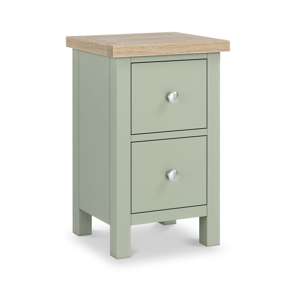 ROS-OUT-00003 Grade-C0 Roseland Furniture Farro Slim Bedside Washed Oak & Sage RRP £89.95