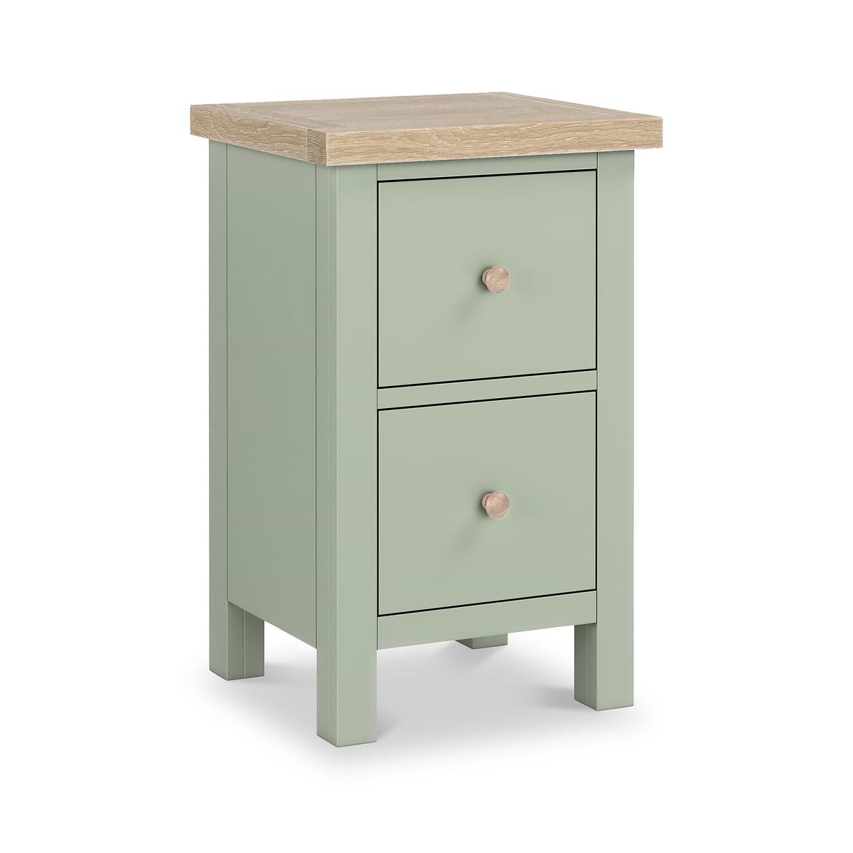 ROS-OUT-00003 Grade-C0 Roseland Furniture Farro Slim Bedside Washed Oak & Sage RRP £89.95