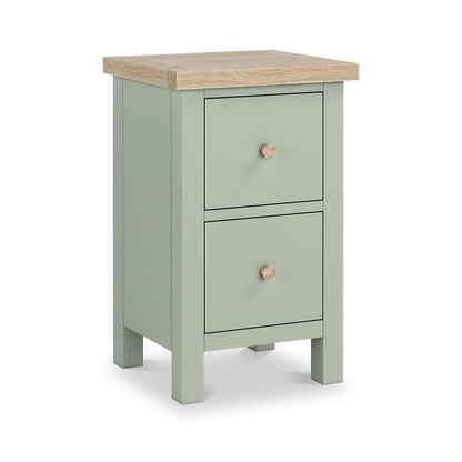 ROS-OUT-00003 Grade-C0 Roseland Furniture Farro Slim Bedside Washed Oak & Sage RRP £89.95