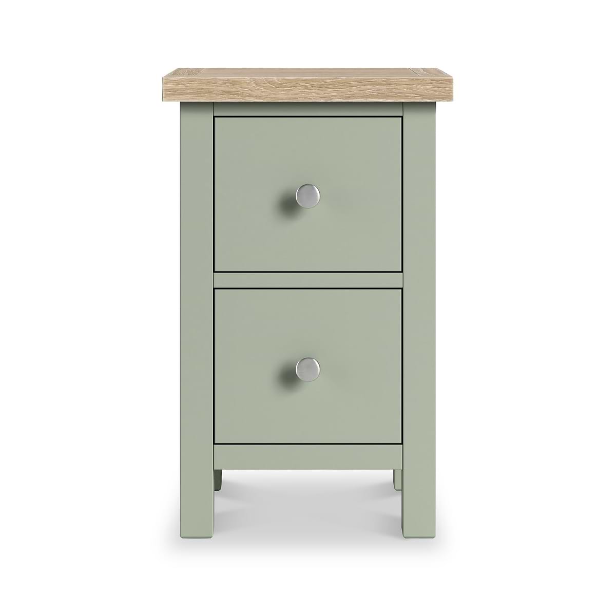 ROS-OUT-00003 Grade-C0 Roseland Furniture Farro Slim Bedside Washed Oak & Sage RRP £89.95