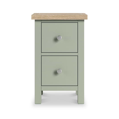 ROS-OUT-00003 Grade-C0 Roseland Furniture Farro Slim Bedside Washed Oak & Sage RRP £89.95