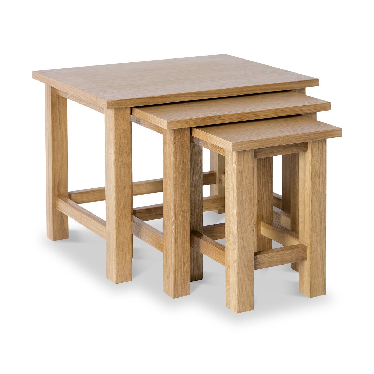 ROS-OUT-00374 Grade-C1 Roseland Furniture London Oak Nest of Tables RRP £114.95
