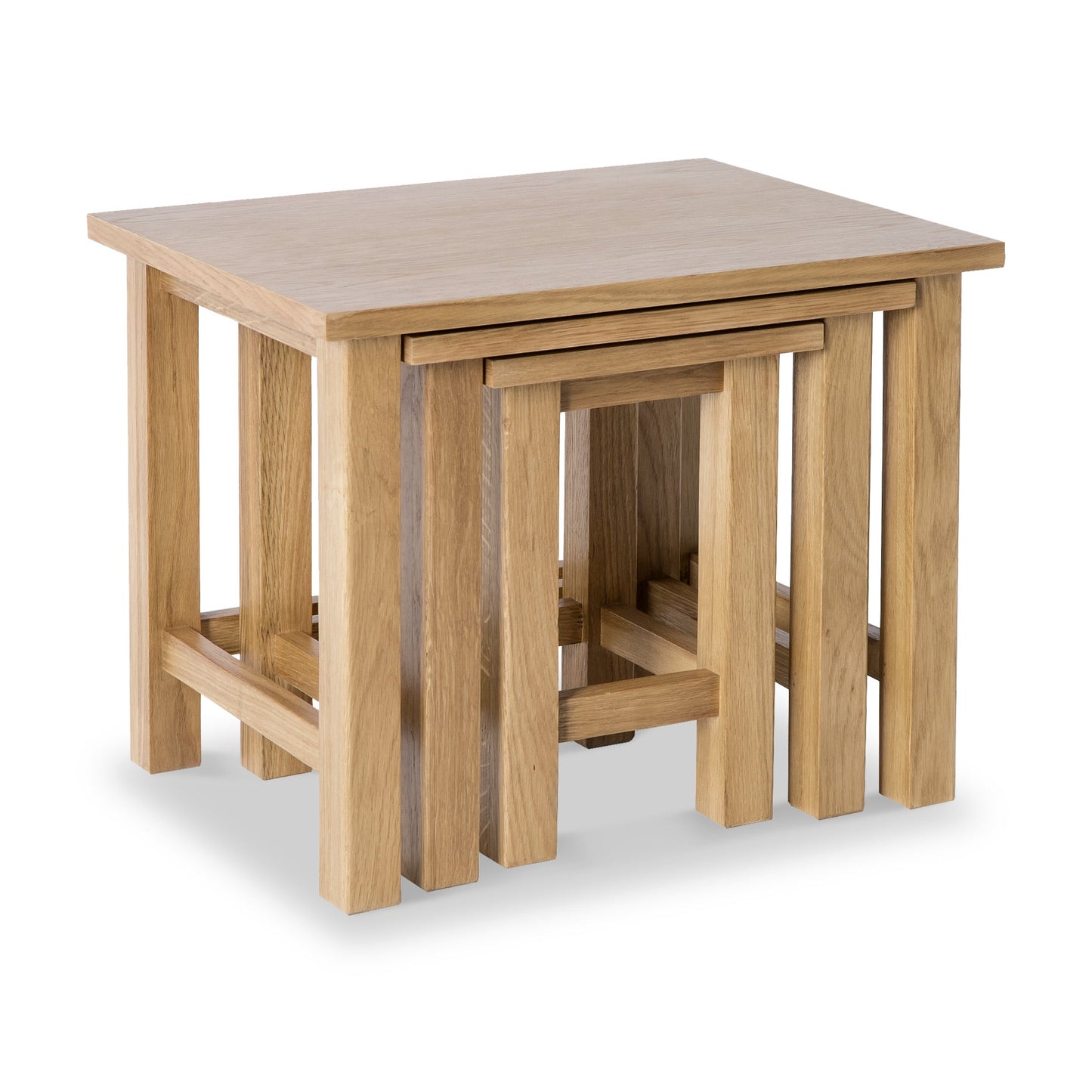 ROS-OUT-00374 Grade-C1 Roseland Furniture London Oak Nest of Tables RRP £114.95