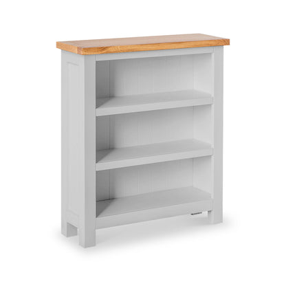 ROS-OUT-00375 Grade-C1 Roseland Furniture Farrow Grey Painted Low Bookcase KD RRP £114.95