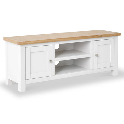 ROS-OUT-00396 Grade-B Roseland Furniture Farrow Navy Painted Large Tv Unit RRP £234.95