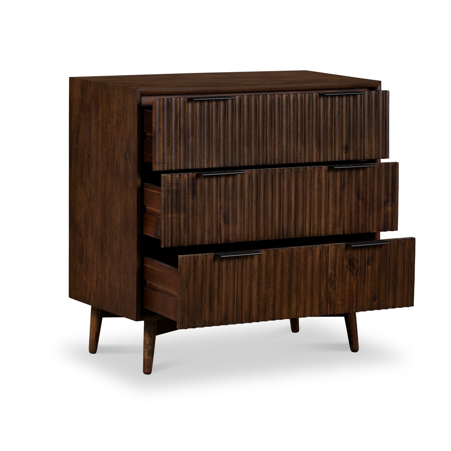 ROS-OUT-00656 Grade-C1 Roseland Furniture Oskar 3 Drawer Grooved Chest RRP £299.95