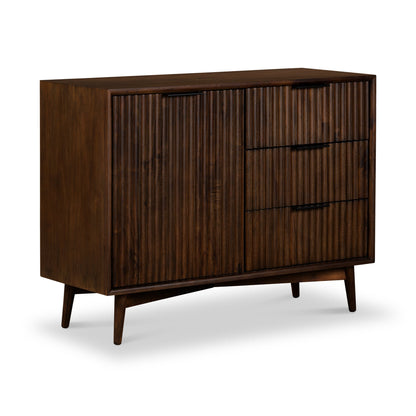 ROS-OUT-00464 Grade-C3 Roseland Furniture Oskar Grooved Small Sideboard RRP £359.95