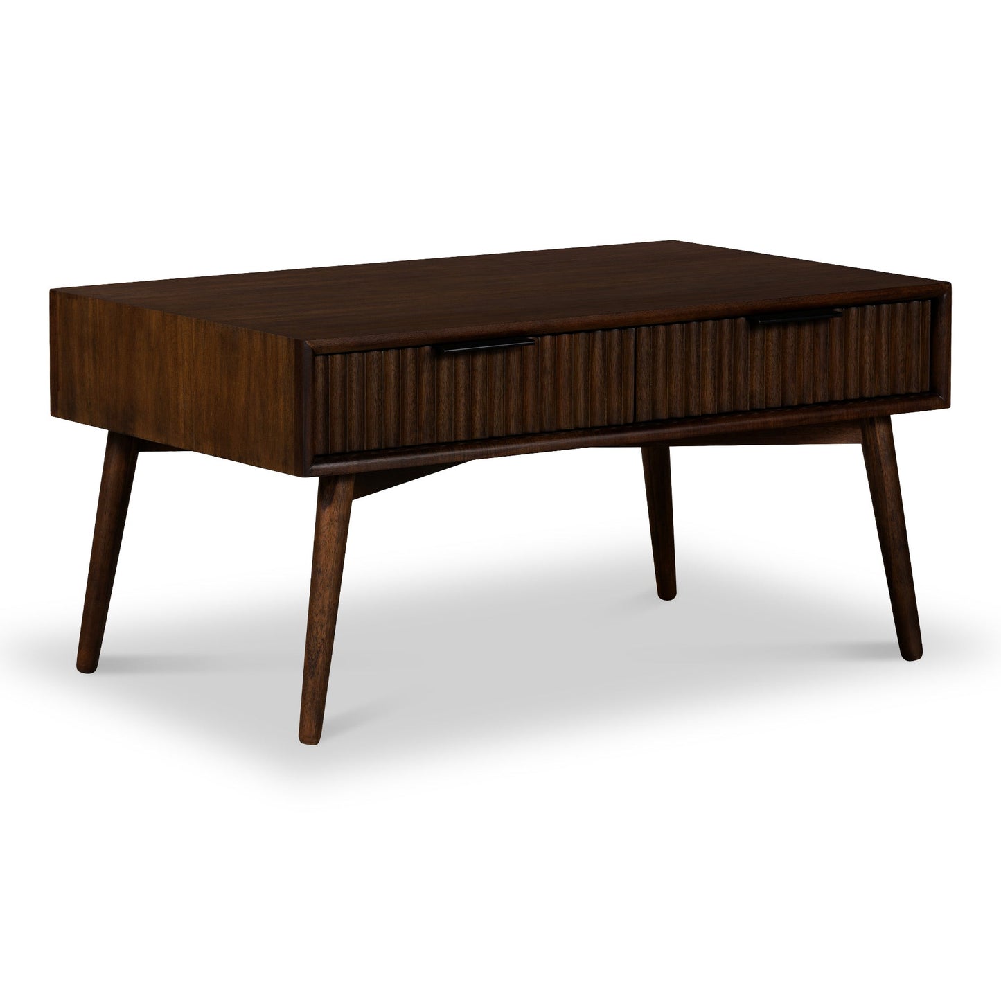 ROS-OUT-00333 Grade-C1 Roseland Furniture Oskar 2 Drawer Grooved Coffee Table RRP £199.95
