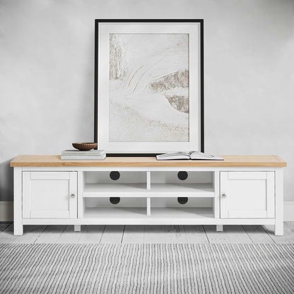 ROS-OUT-00305 Grade-B Roseland Furniture Farro Two Tone 180cm Wide TV Unit RRP £299.95