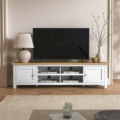ROS-OUT-00305 Grade-B Roseland Furniture Farro Two Tone 180cm Wide TV Unit RRP £299.95