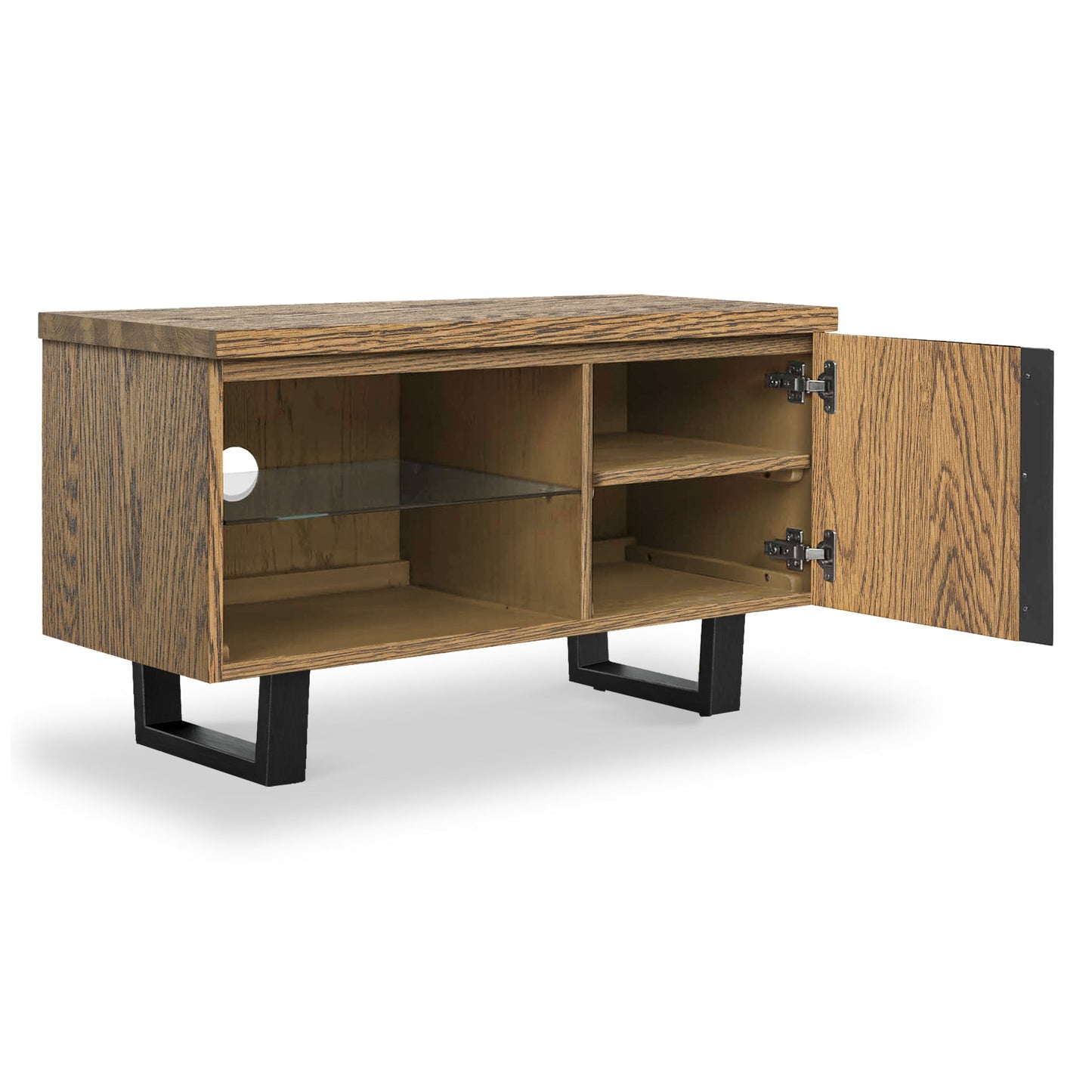 ROS-OUT-00260 Grade-C1 Roseland Furniture Isaac Oak 90cm Small TV Stand RRP £229.95