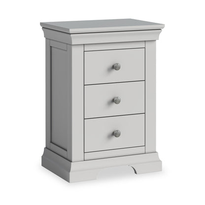 ROS-OUT-00378 Grade-C1 Roseland Furniture Colette 3 Drawer Bedside Table - Grey RRP £139.95