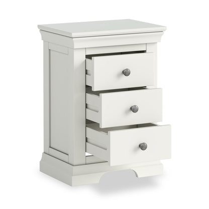 ROS-OUT-00370 Grade-C1 Roseland Furniture Colette 3 Drawer Bedside Table RRP £139.95