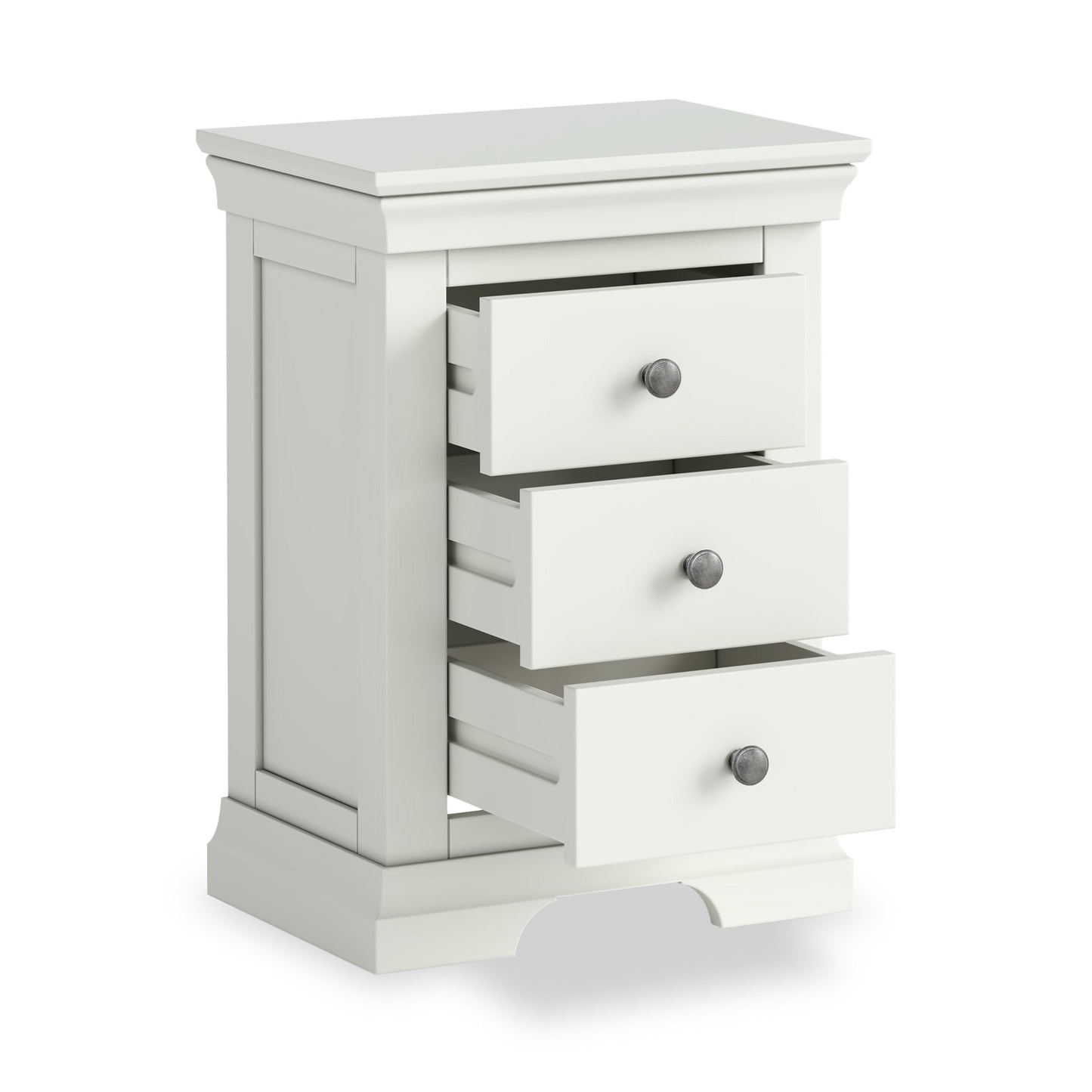 ROS-OUT-00314 Grade-C1 Roseland Furniture Colette 3 Drawer Bedside Table RRP £139.95