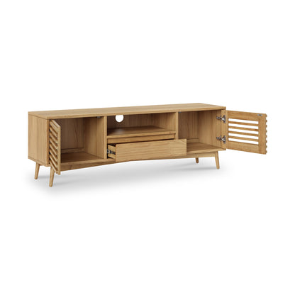 ROS-OUT-00143 Grade-C3 Roseland Furniture Kari Light Oak 150cm Wide TV Unit RRP £349.95