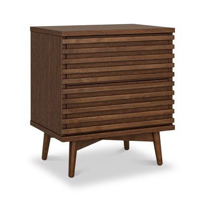 ROS-OUT-00609 Grade-C1 Roseland Furniture Kari Dark Oak Bedside Table RRP £179.95