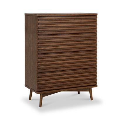 ROS-OUT-00421 Grade-C3 Roseland Furniture Kari Dark Oak 4 Drawer Chest RRP £389.95