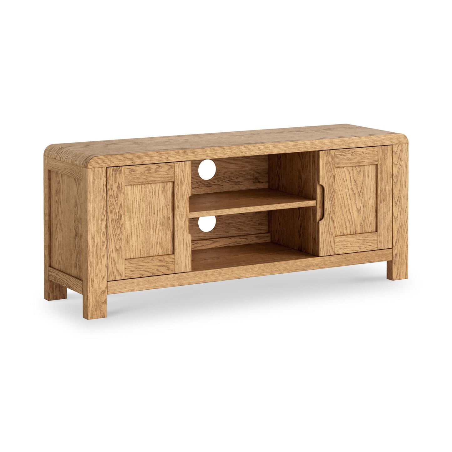ROS-OUT-00339 Grade-C1 Roseland Furniture Penryn Oak 120cm TV Unit RRP £254.95