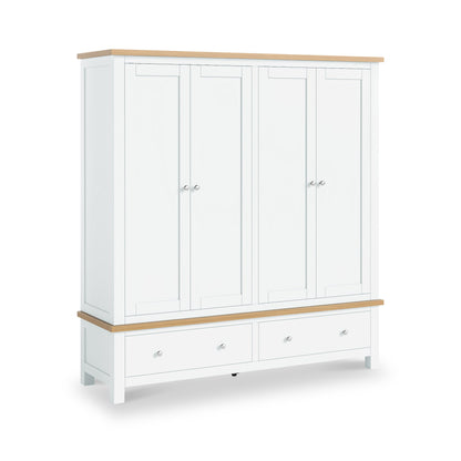 ROS-OUT-00386 Grade-C1 Roseland Furniture Farrow 4 Door Wardrobe with 2 Drawers RRP £899.95