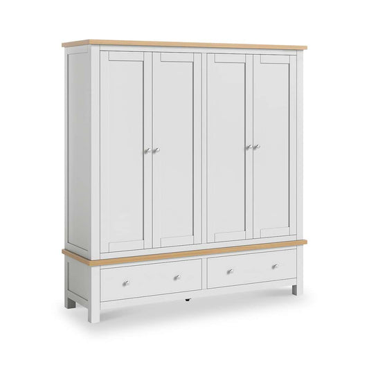 ROS-OUT-00387 Grade-B Roseland Furniture Farro 4 Door Wardrobe - Grey RRP £829.95