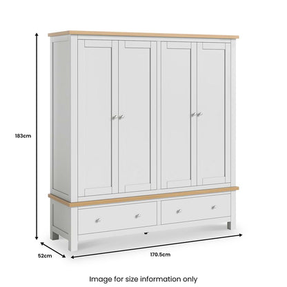 ROS-OUT-00387 Grade-B Roseland Furniture Farro 4 Door Wardrobe - Grey RRP £829.95
