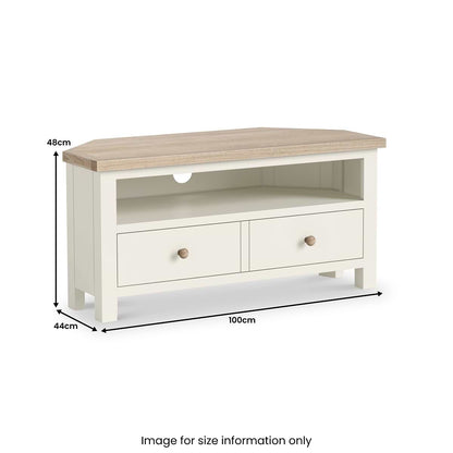 ROS-OUT-00279 Grade-B Roseland Furniture Trelan 2 Drawer Corner TV Unit - Coconut RRP £219.95