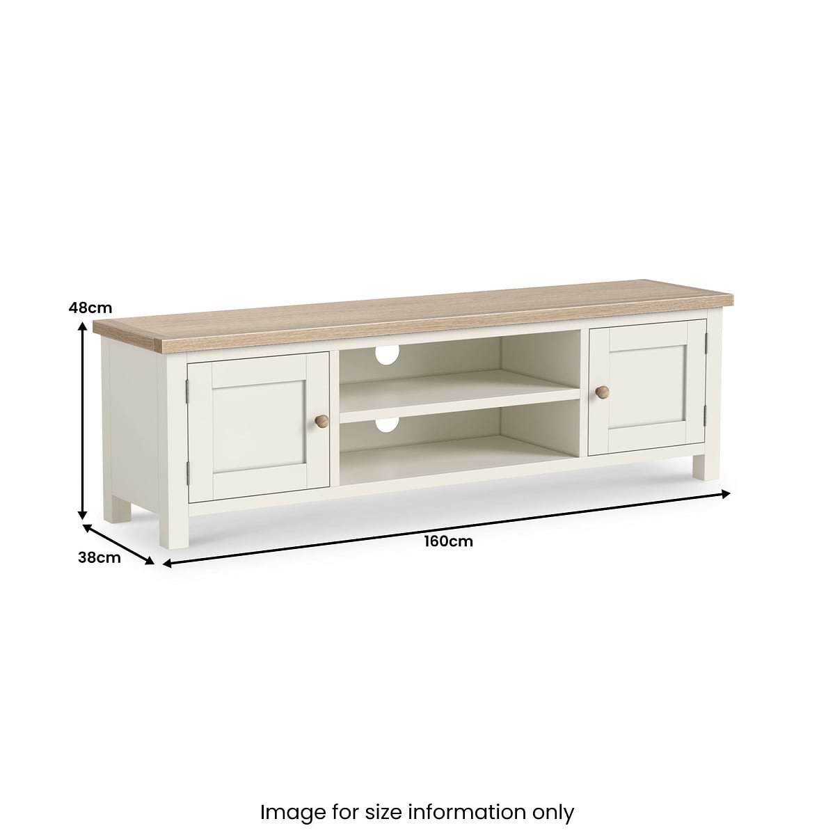 ROS-OUT-00269 Grade-B Roseland Furniture Trelan 160cm Extra Large TV Unit - Coconut RRP £299.95