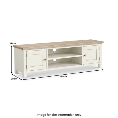 ROS-OUT-00269 Grade-B Roseland Furniture Trelan 160cm Extra Large TV Unit - Coconut RRP £299.95