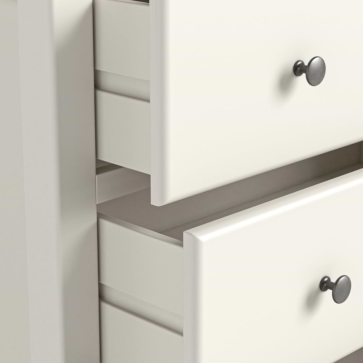 ROS-OUT-00371 Grade-B Roseland Furniture Celine Coconut White Oak Top 4 Drawer Tallboy Chest RRP £254.95