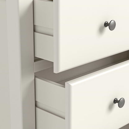 ROS-OUT-00371 Grade-B Roseland Furniture Celine Coconut White Oak Top 4 Drawer Tallboy Chest RRP £254.95