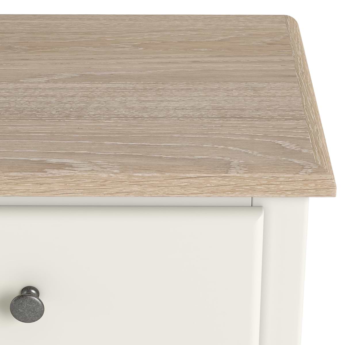 ROS-OUT-00371 Grade-B Roseland Furniture Celine Coconut White Oak Top 4 Drawer Tallboy Chest RRP £254.95